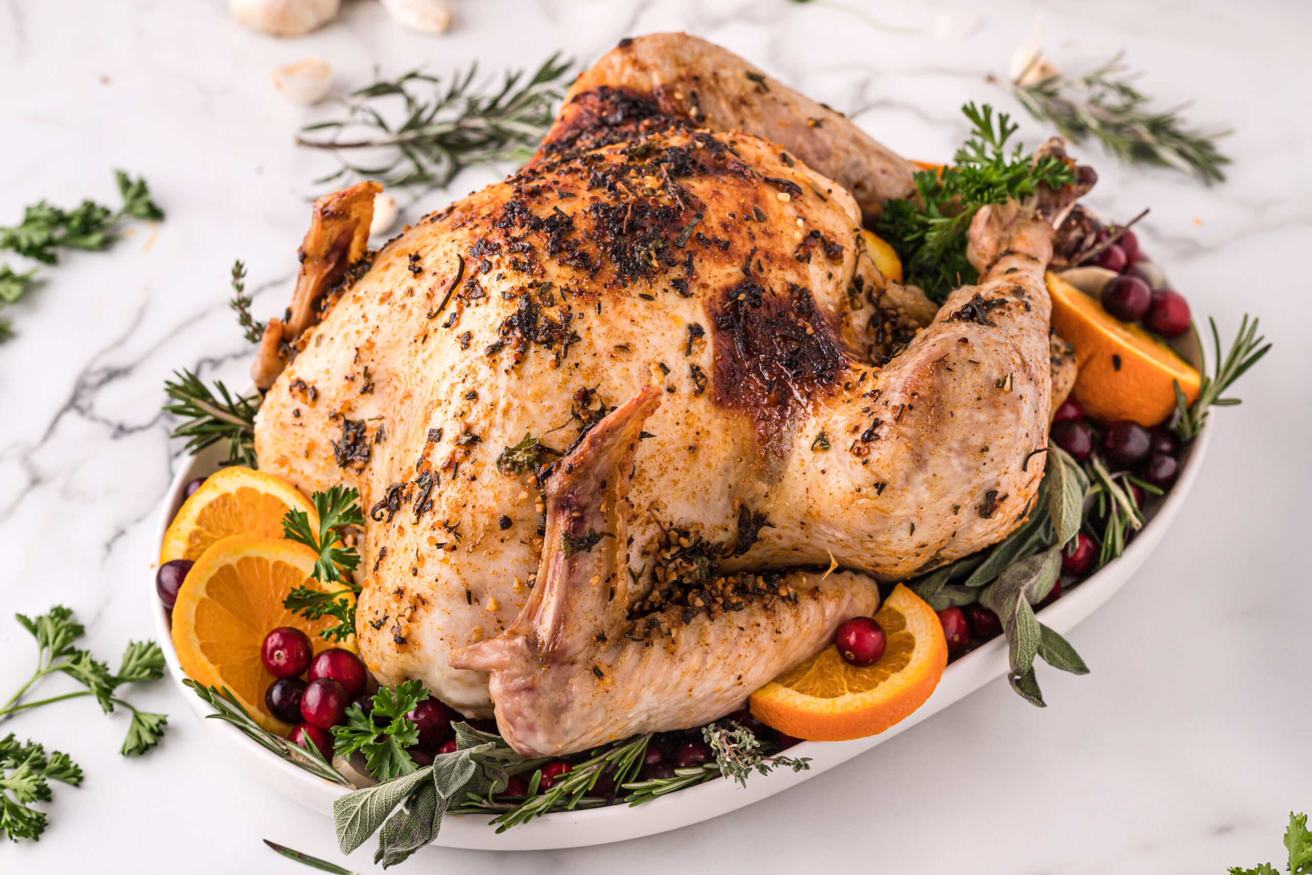 Garlic Herb Butter Roasted Turkey Recipe