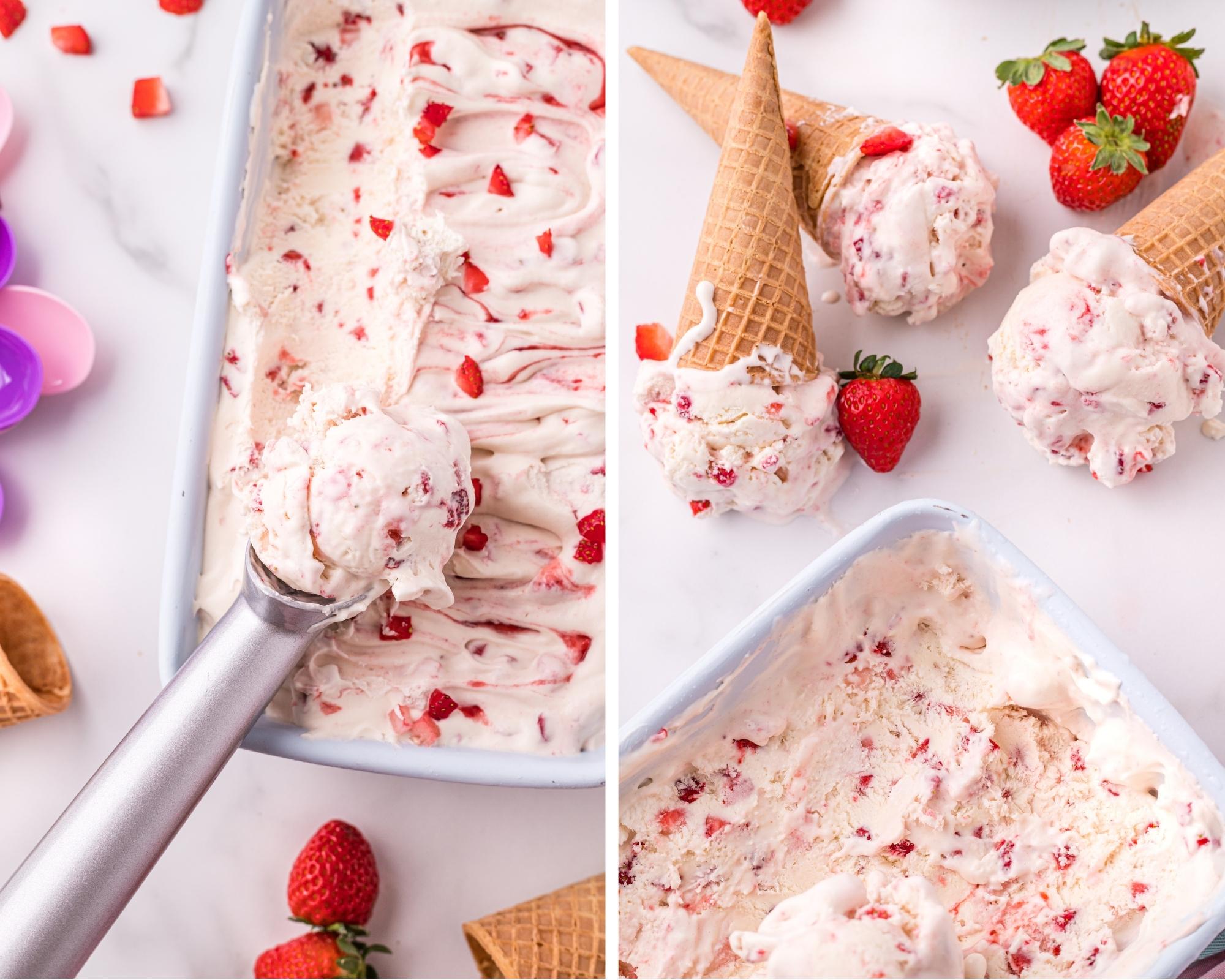 no churn strawberry ice cream 