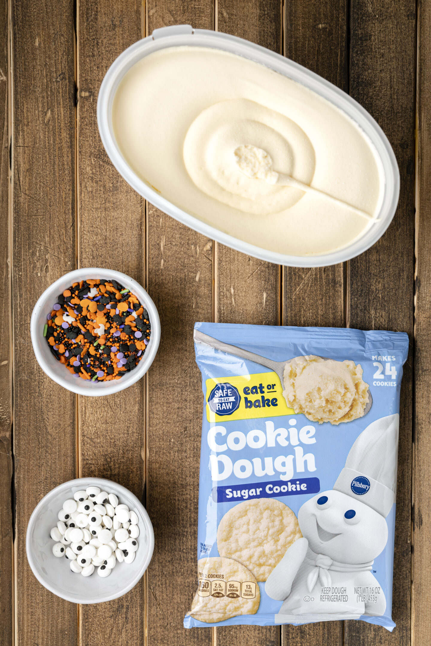 Halloween cookie ice cream ingredients 