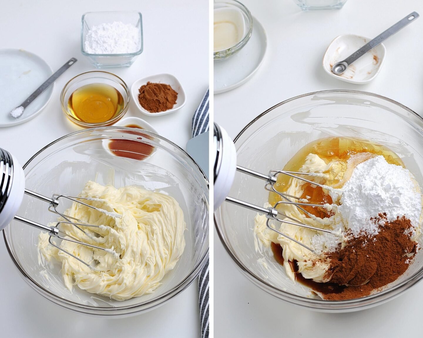 Mixing the ingredients together to make cinnamon honey butter. 