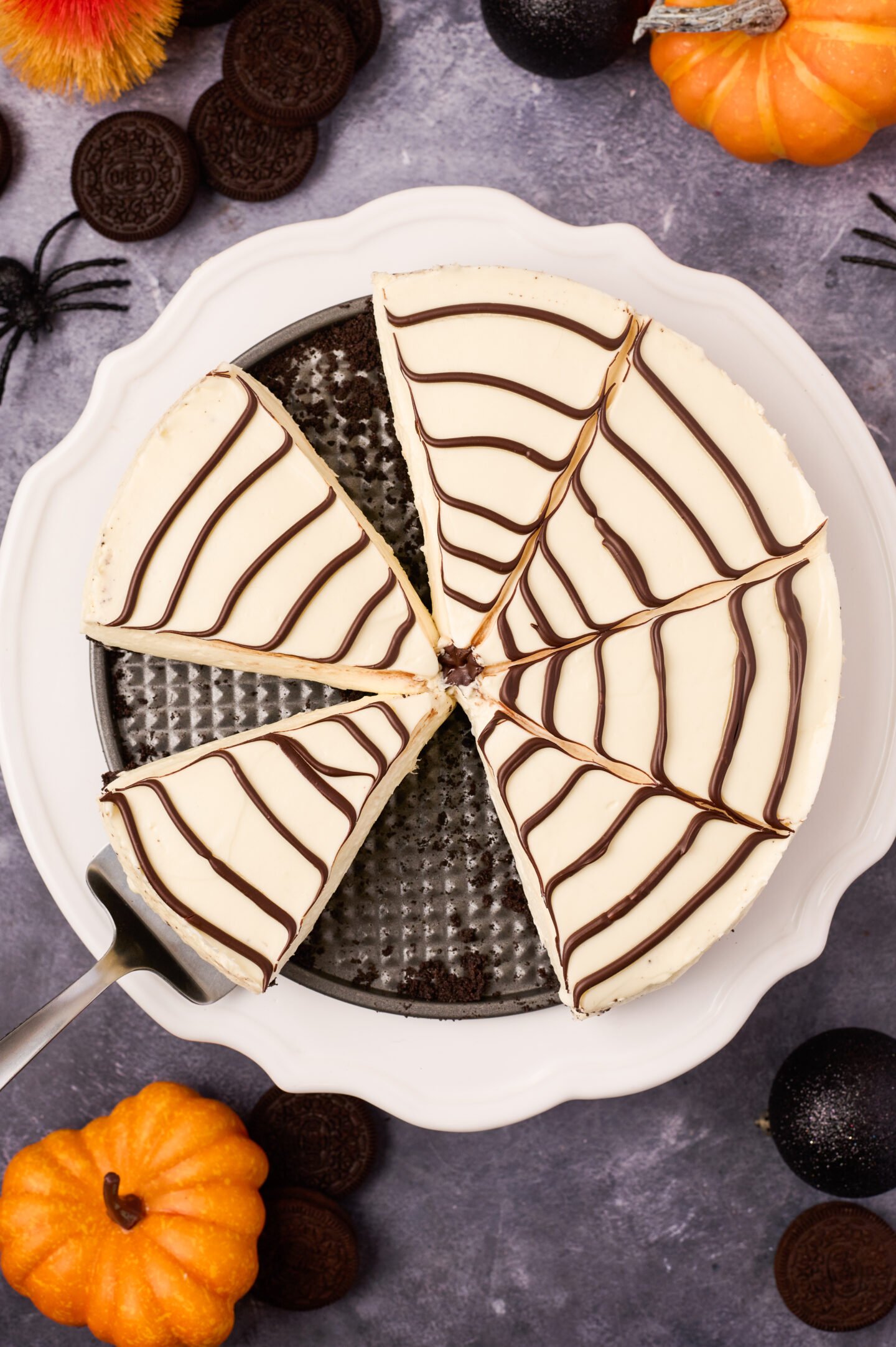 no bake spiderweb cheesecake 