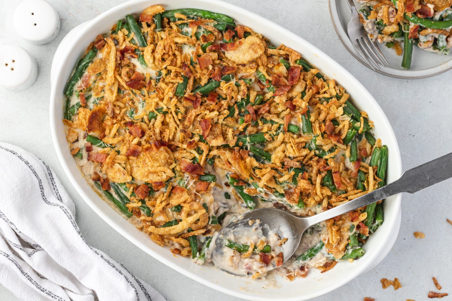 ULTIMATE Green Bean Casserole with Bacon