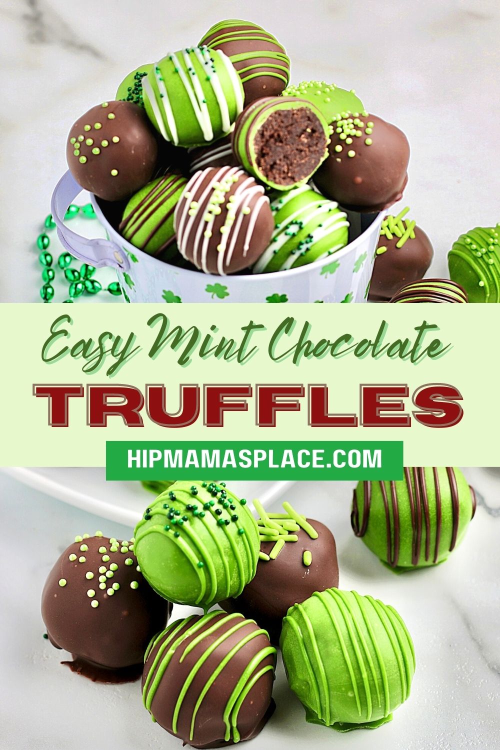 Mint Chocolate Truffles {Perfect for St. Patrick\'s Day!}