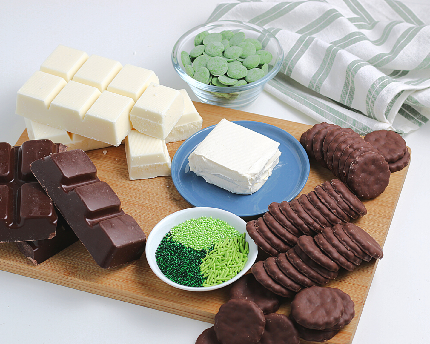 ingredients for mint chocolate truffles 