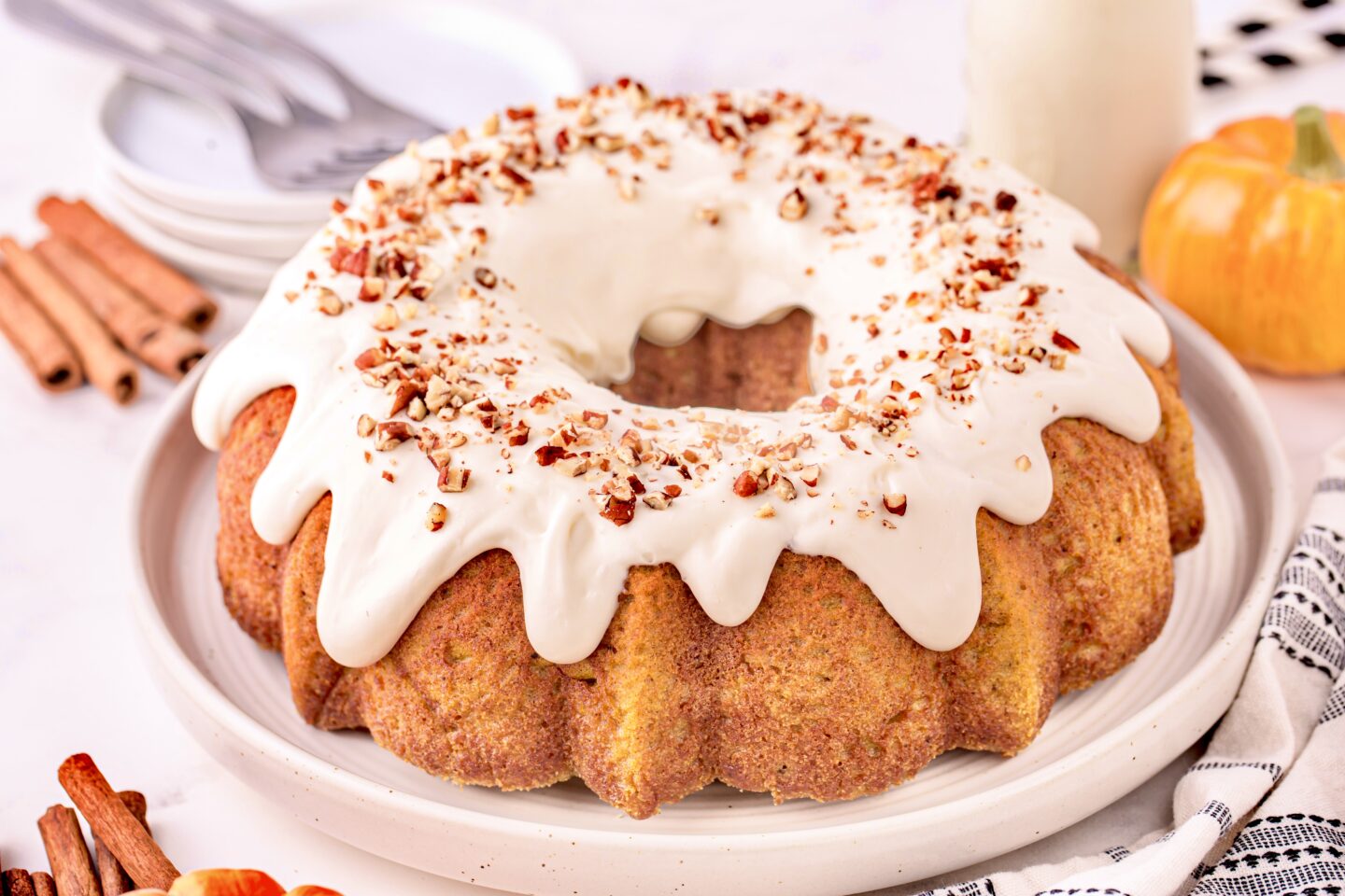 Pumpkin Bundt Cake with Cream Cheese Frosting