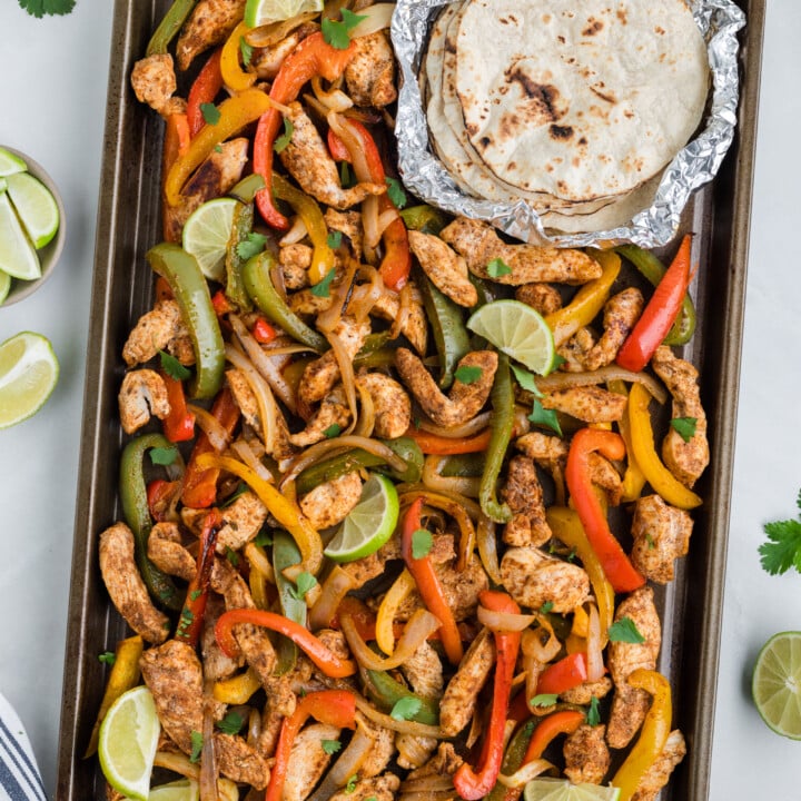 Sheet Pan Chicken Fajitas {Easy and Quick}
