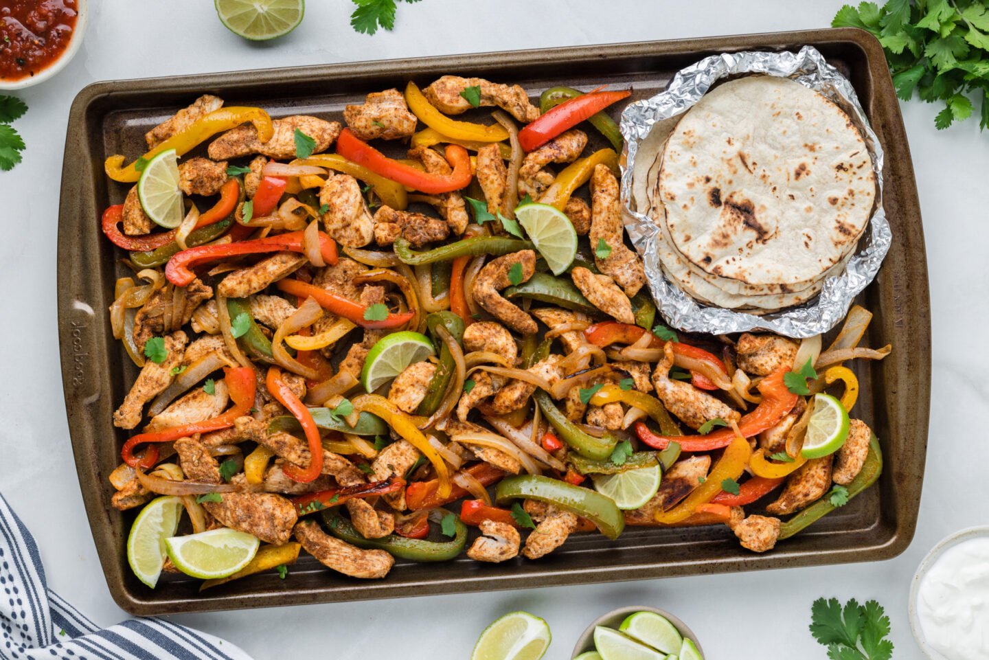 Sheet Pan Chicken Fajitas {Easy and Quick}