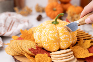 Pumpkin-Shaped Cheese Ball - Easy Appetizer for Fall