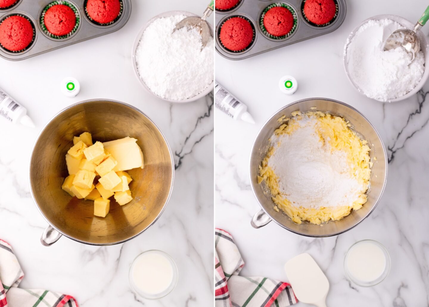 Christmas tree cupcakes frosting