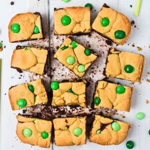 Mint Chocolate Chip Brookies with M&Ms