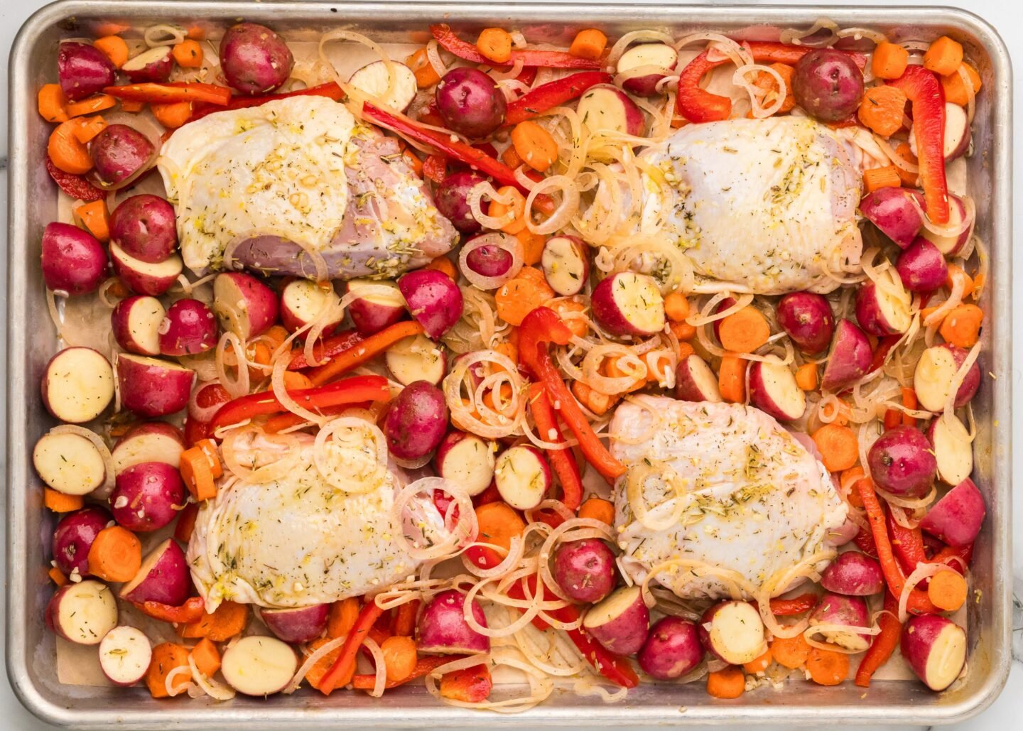 lemon garlic chicken for sheet pan recipe