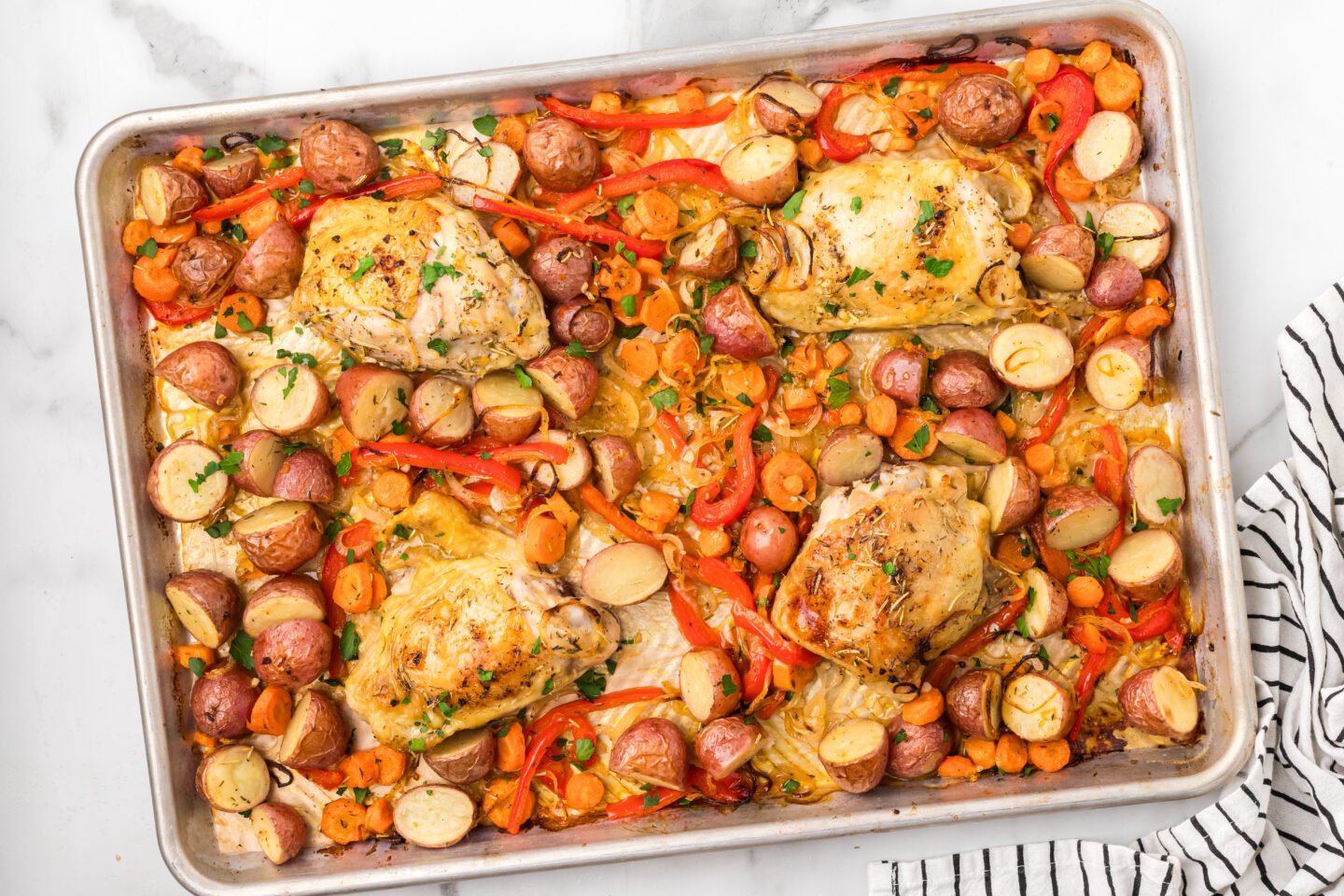 Sheet Pan Lemon Herb Chicken with Roasted Vegetables