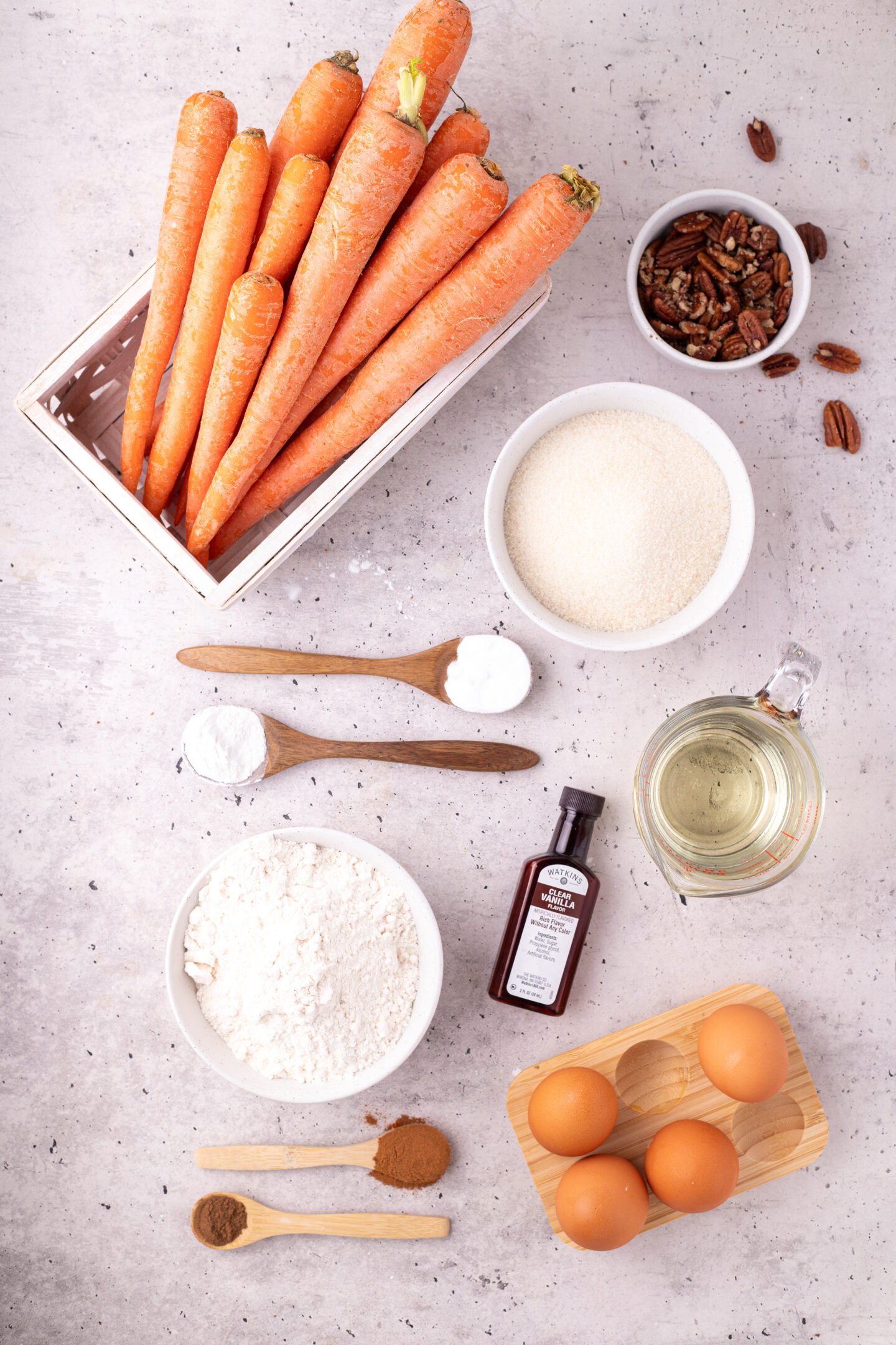 ingredients for carrot cake cupcakes from scratch