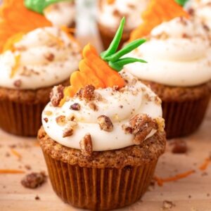 Easy Carrot Cake Cupcakes with Cream Cheese Frosting