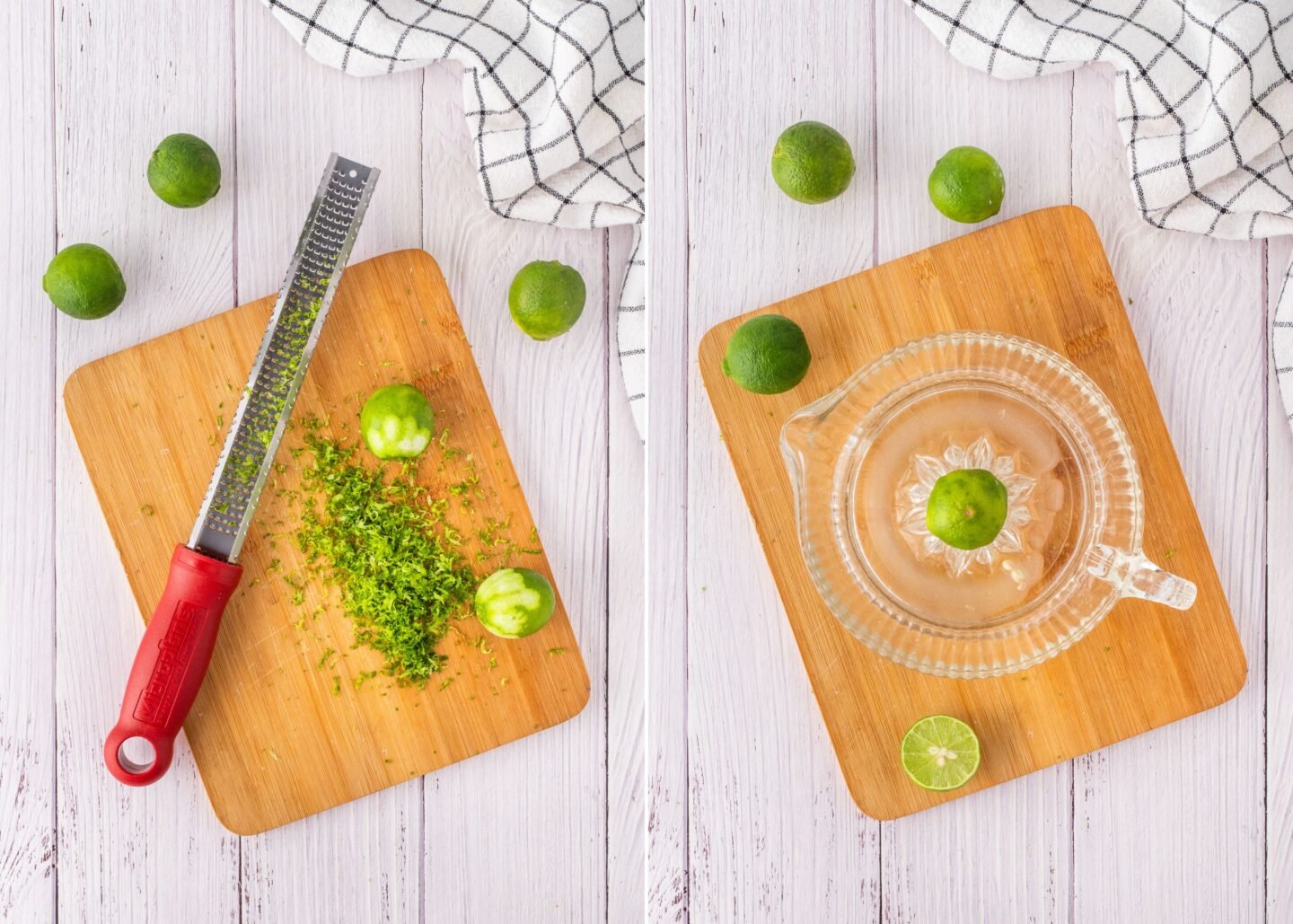 zesting limes for no bake key lime pie 