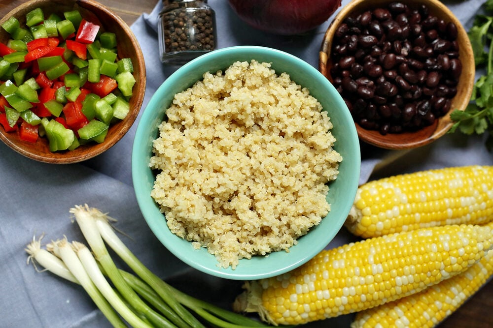 quinoa salad with corn and beans