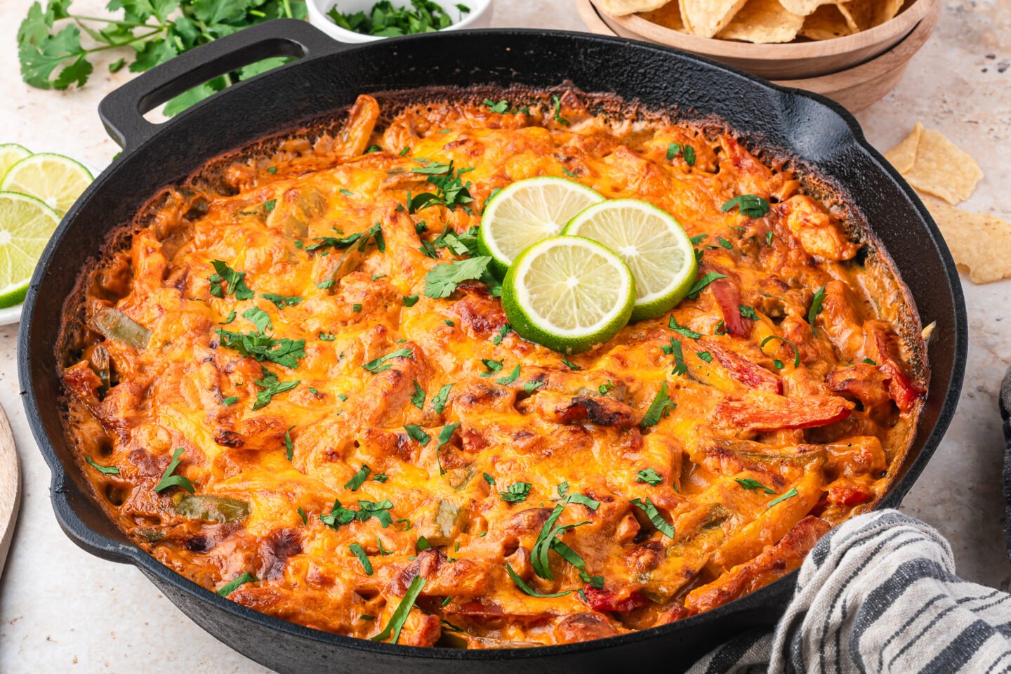 Chicken Fajita Casserole Recipe {Easy One-Skillet Dinner}