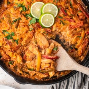 Chicken Fajita Casserole Recipe {Easy One-Skillet Dinner}