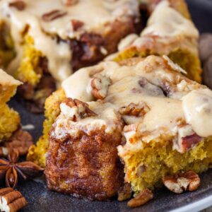 Pumpkin Spice Cinnamon Rolls Recipe {Cream Cheese Frosting}