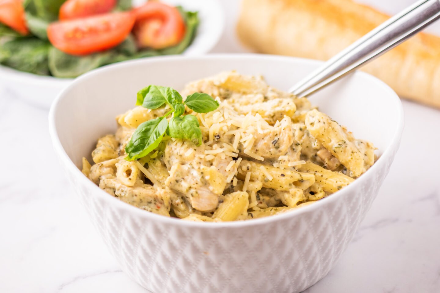 creamy chicken pesto pasta