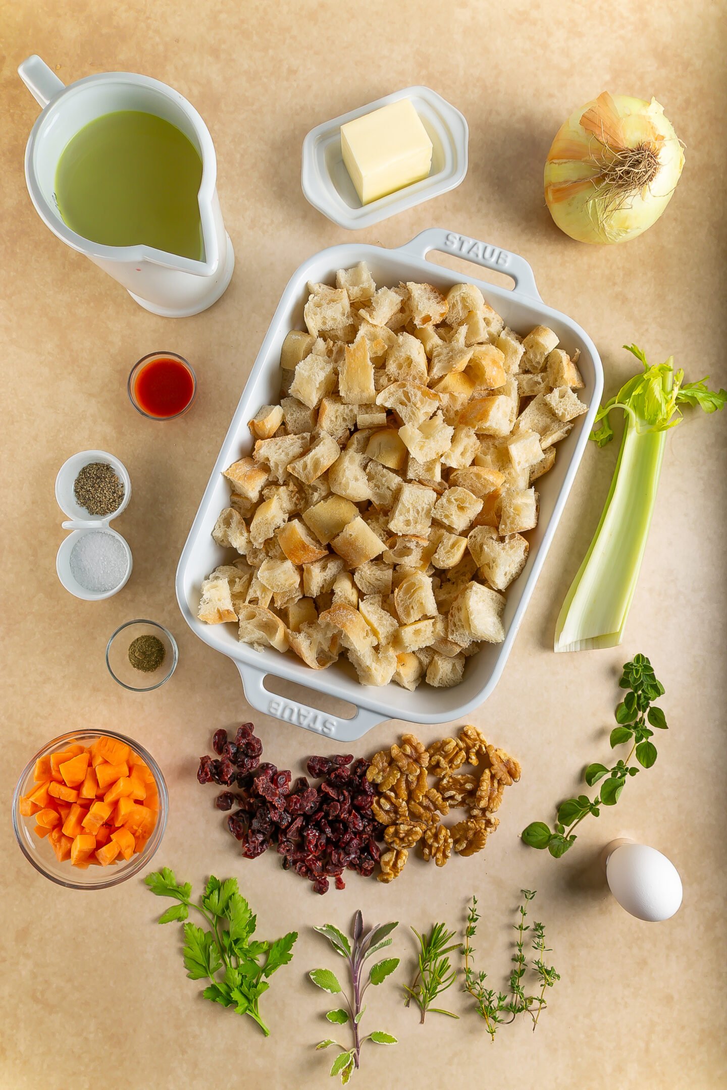 ingredients for the best Thanksgiving dressing recipe