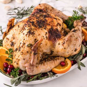 Garlic Herb Butter Oven Roasted Turkey Recipe
