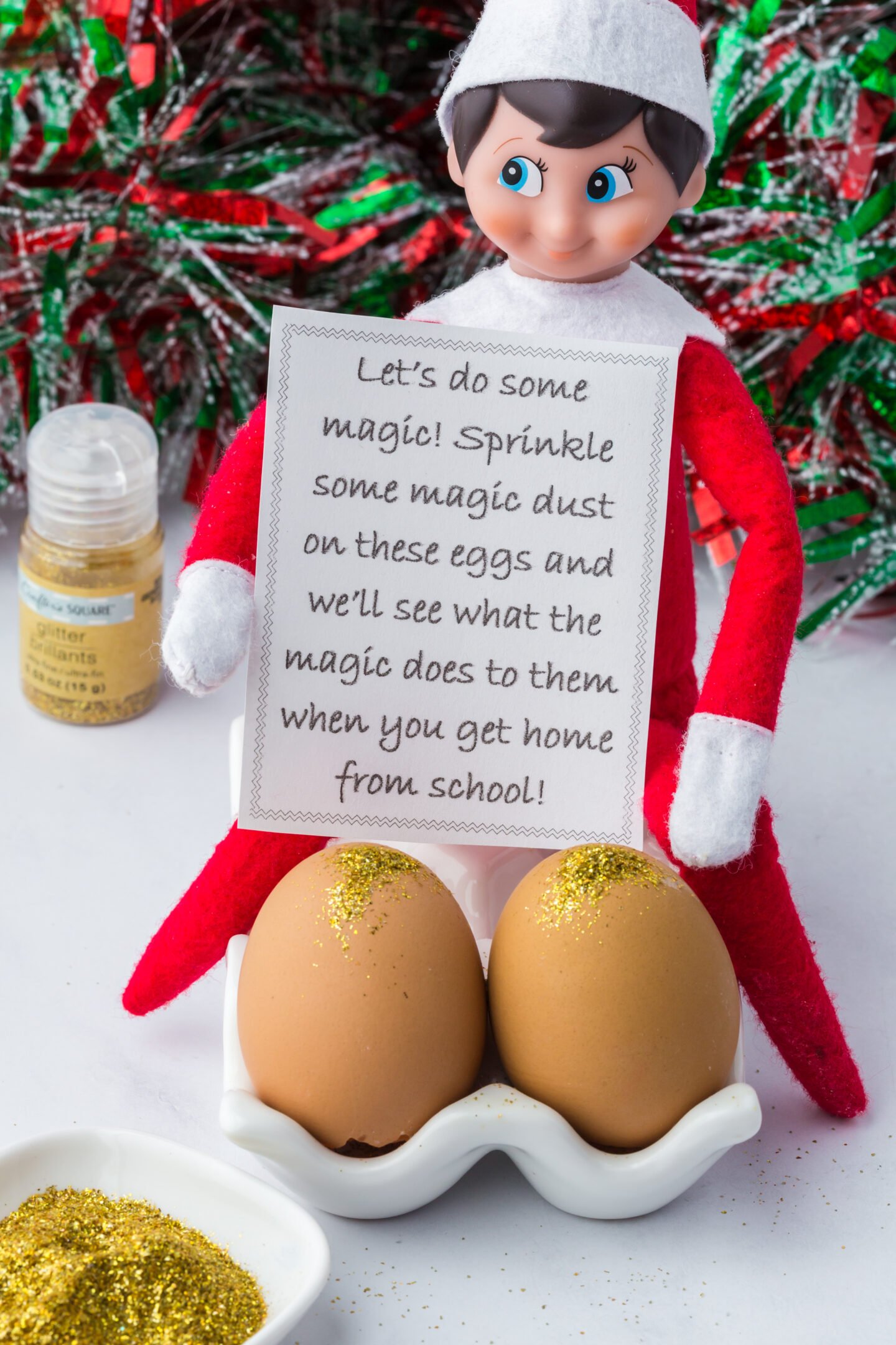 magic dust eggs Elf on the Shelf surprise candy trick