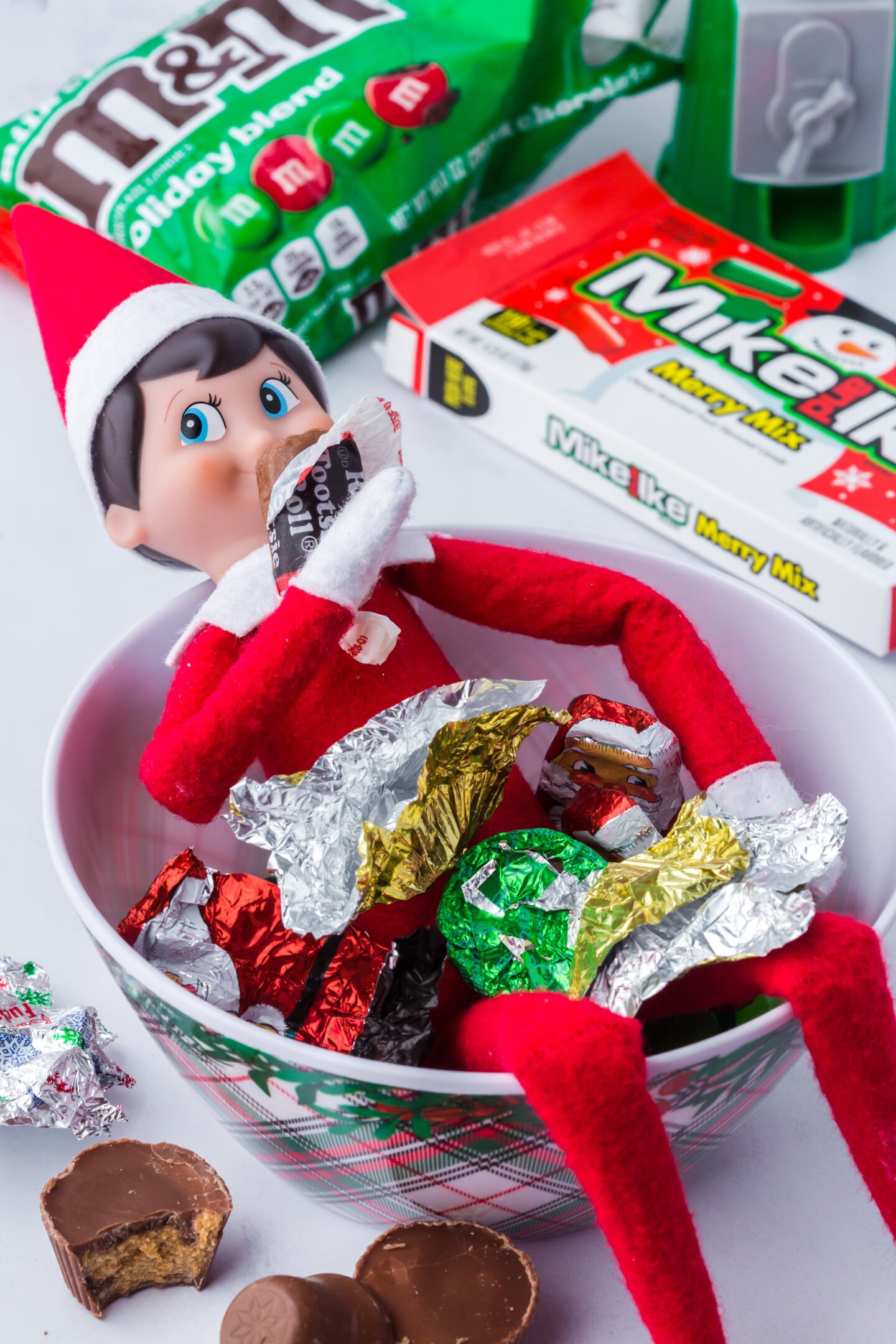 Elf on the Shelf chocolate binge candy mess