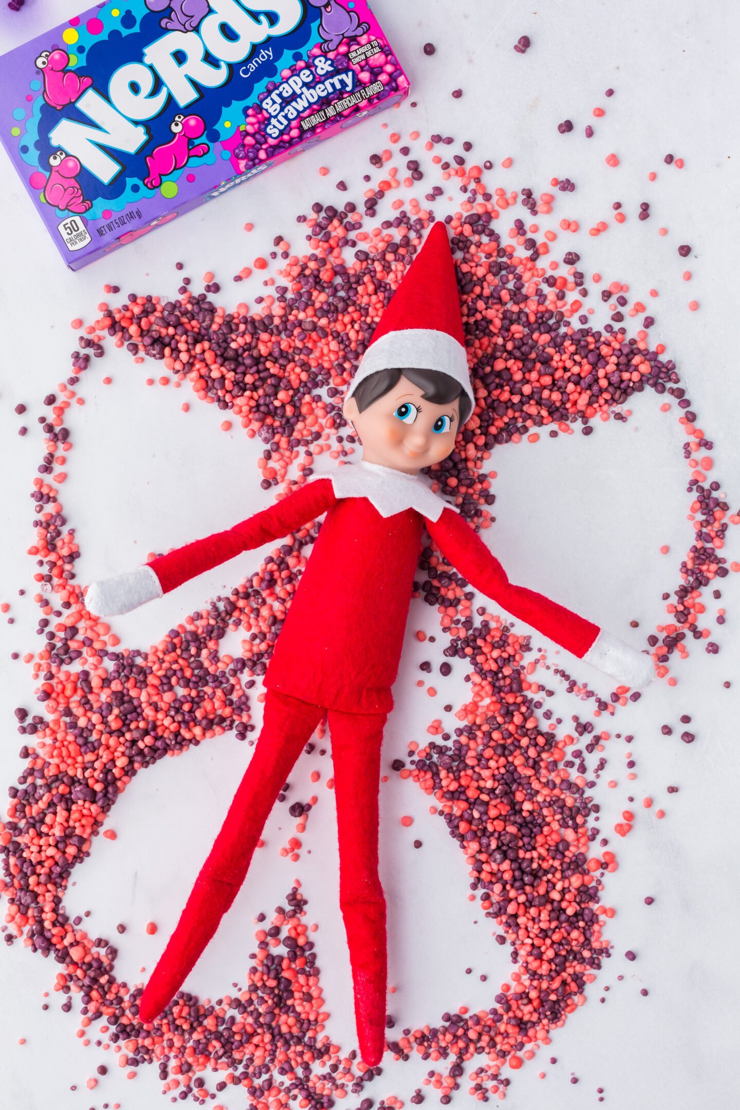 Elf on the Shelf candy snow angel