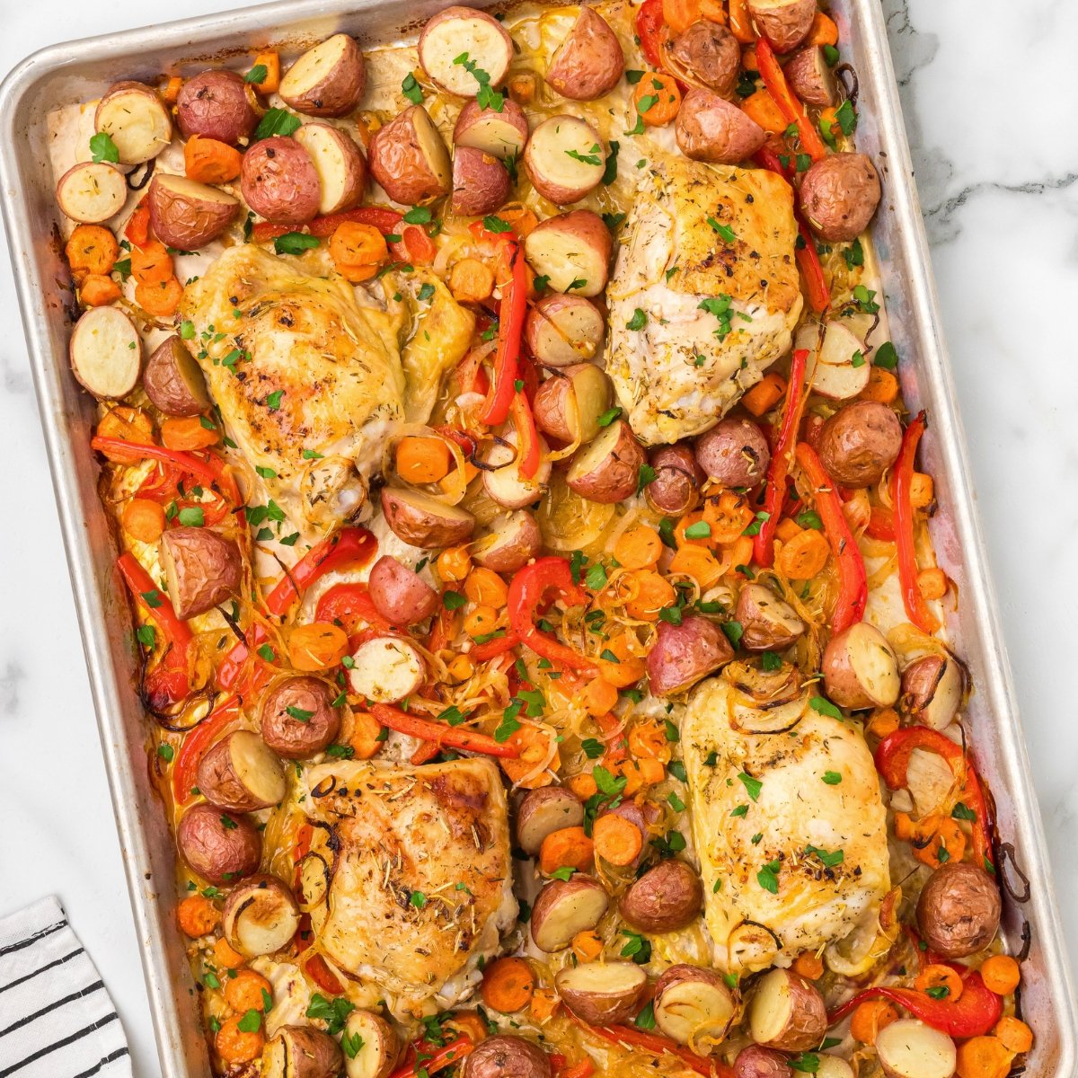 Sheet Pan Lemon Herb Chicken with Roasted Vegetables