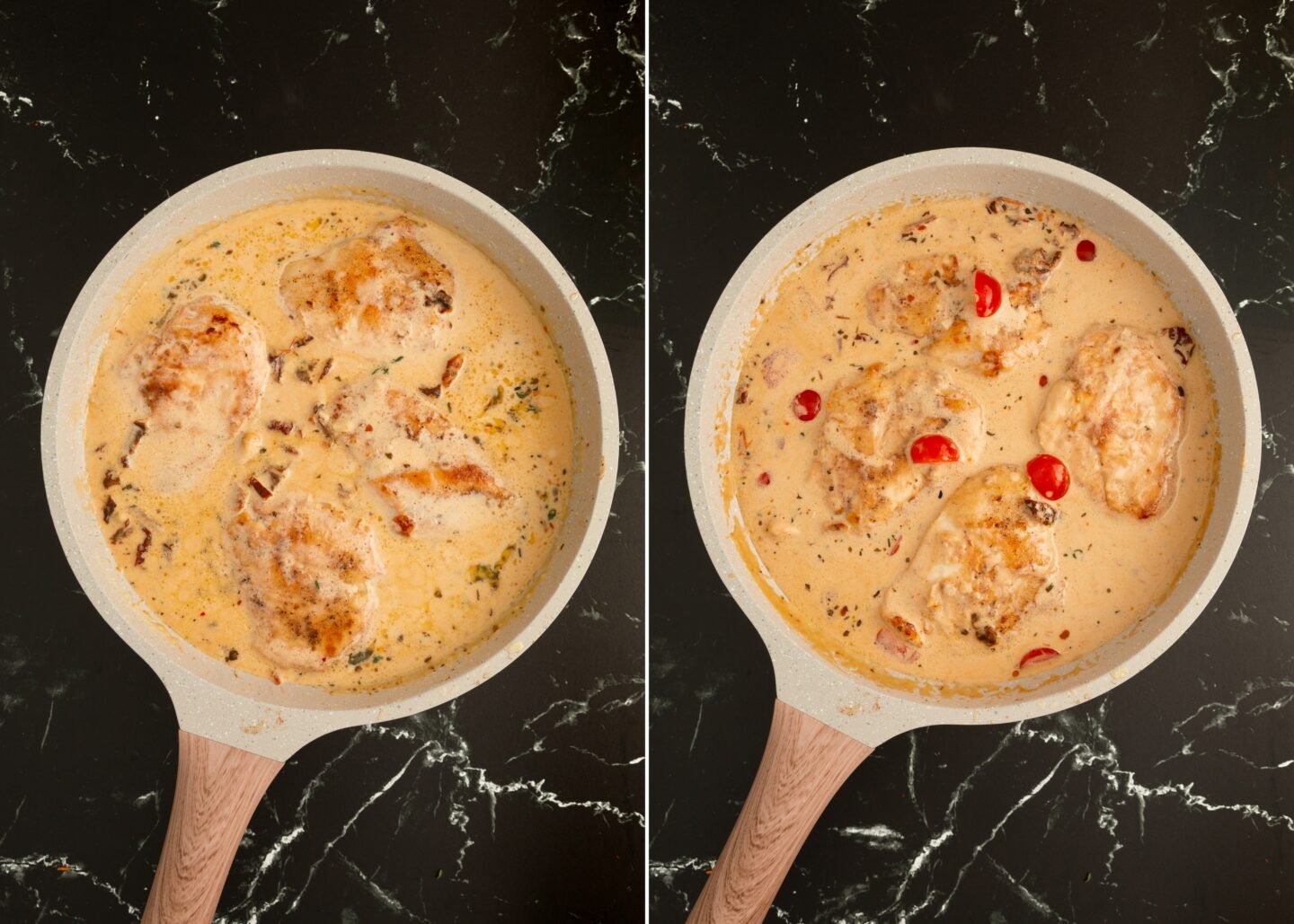 chicken simmered in creamy Parmesan sauce 