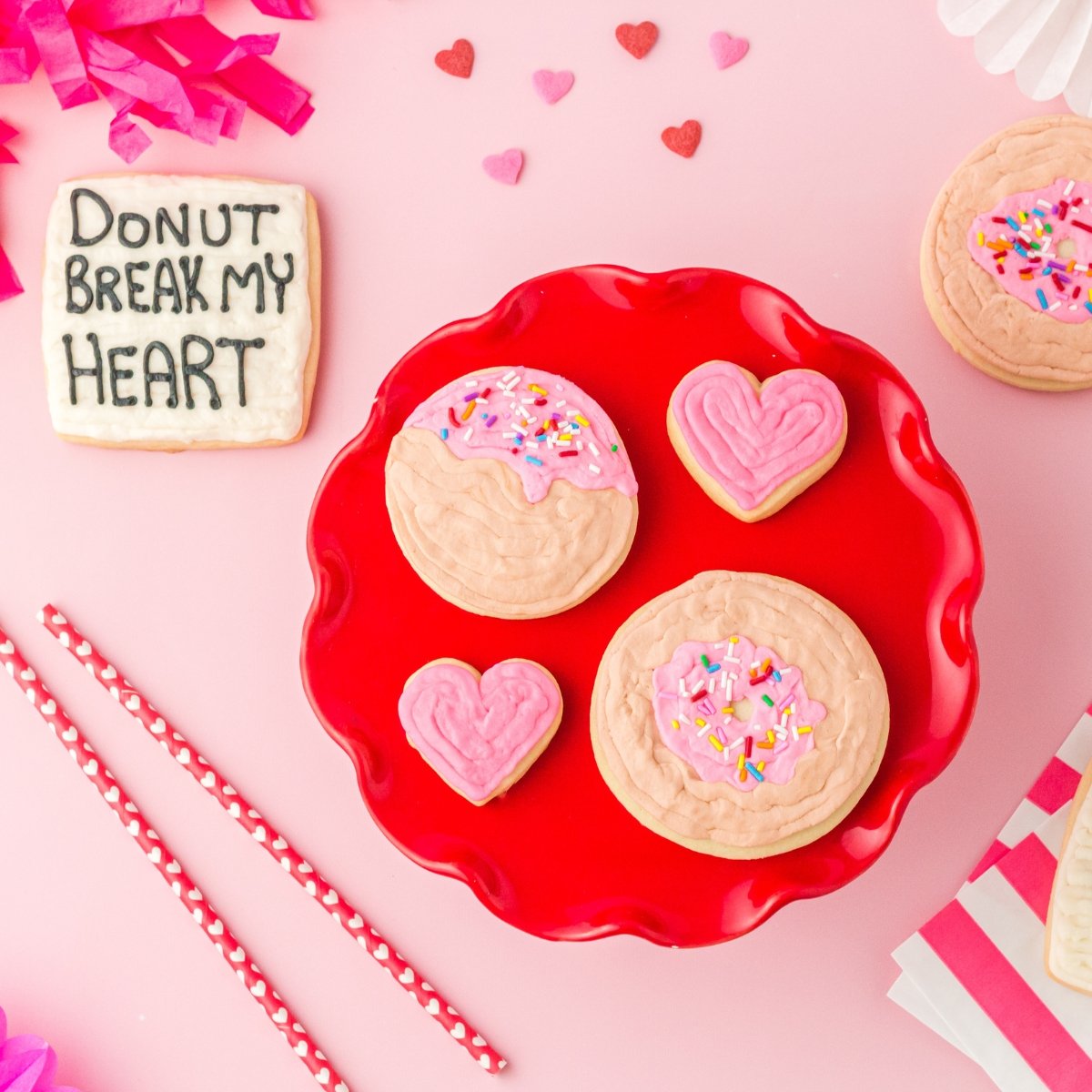 Buttercream Sugar Cookies {Decorated for Valentine's Day}