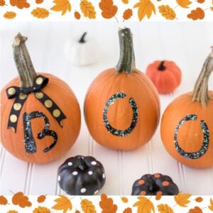 Easy Fall or Halloween Craft: No Carve DIY Boo Pumpkins